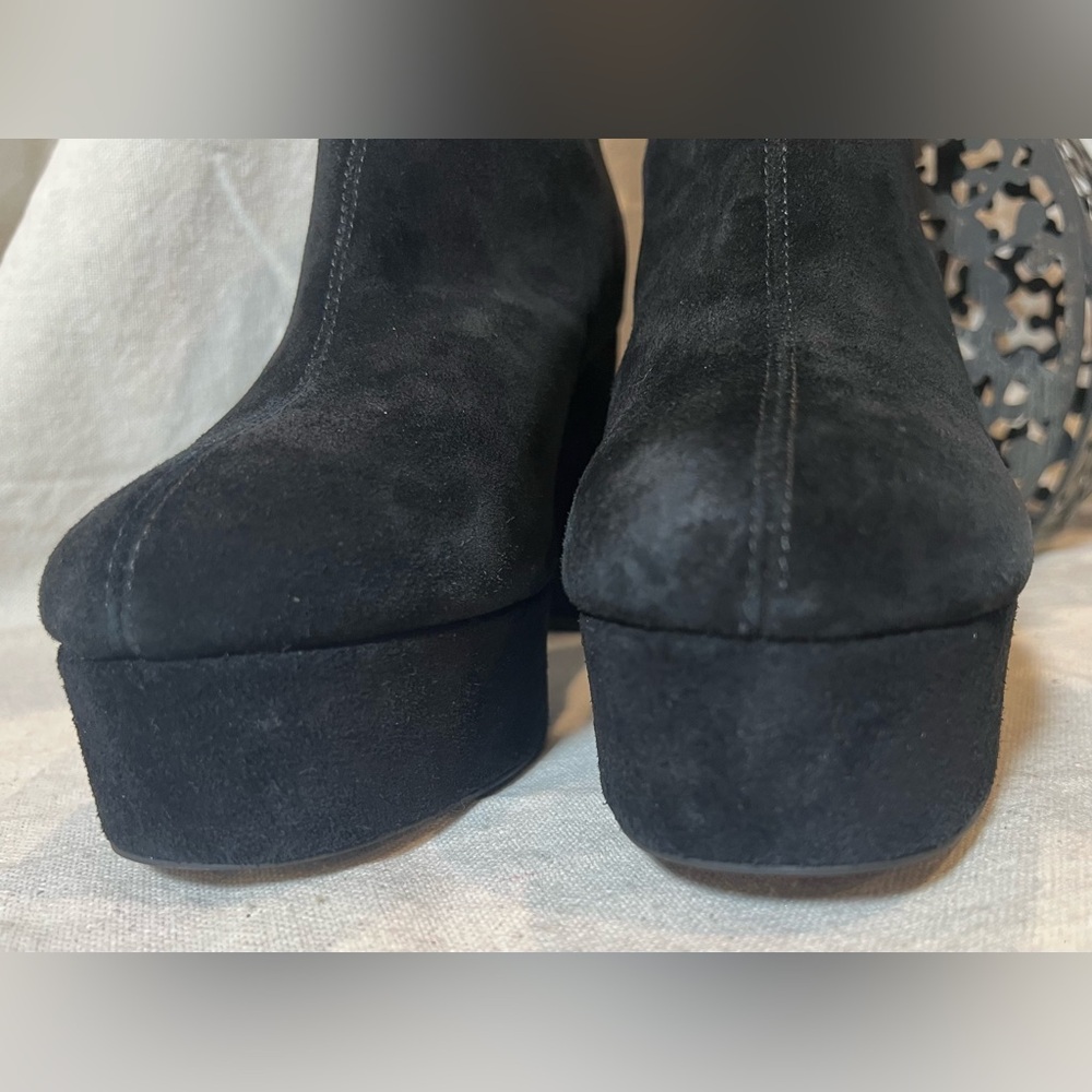 Topshop Black Suede Platform Boots - Picture 3 of 10